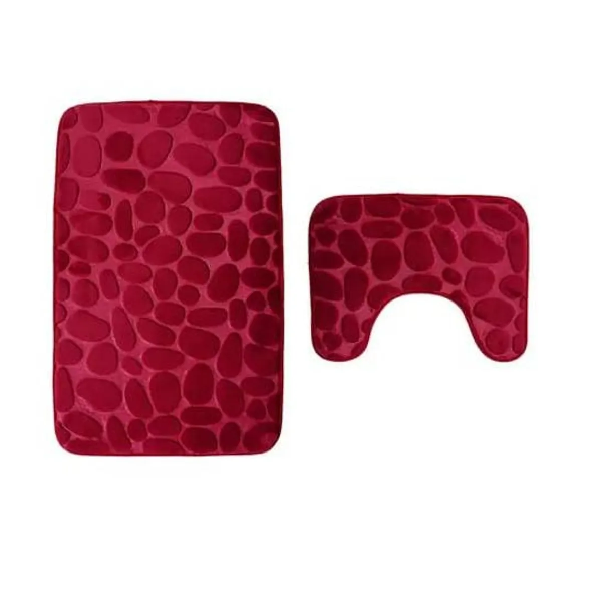GENERICO - Set Alfombra De Baño Burdeo