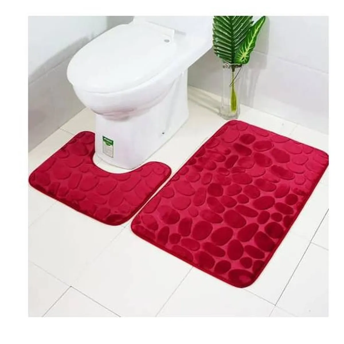 GENERICO - Set Alfombra De Baño Burdeo