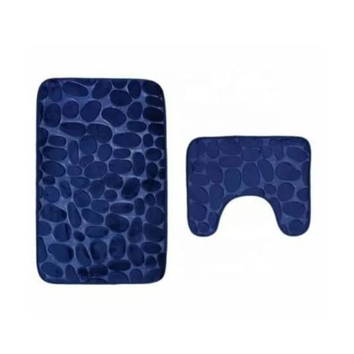 GENERICO - Set De Alfombras Baño Piedras Azul