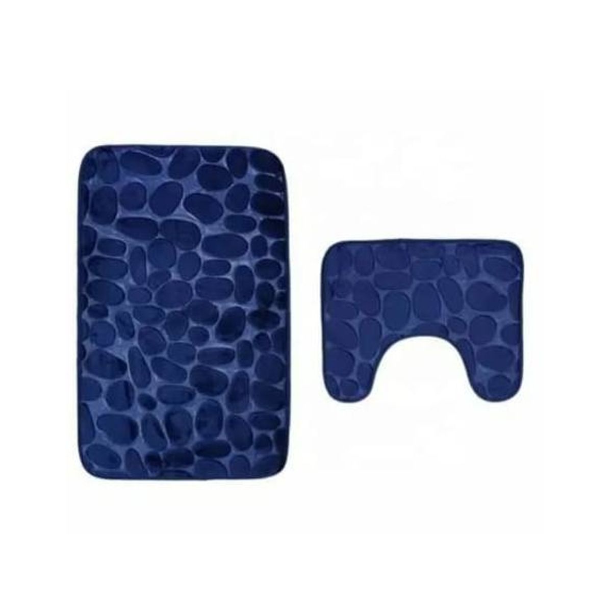 GENERICO - Set De Alfombras Baño Piedras Azul