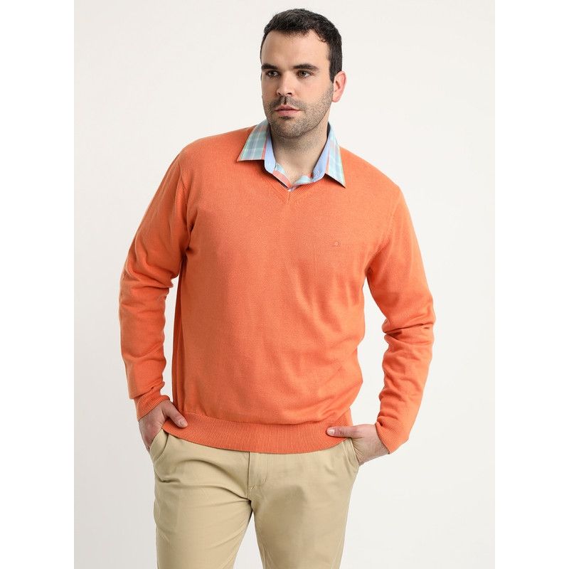 POTROS - Sweater Cuello V Durazno POTROS