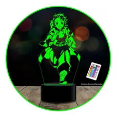 GENERICO - Lampara 3d Tanjiro Demon Slayer C Remoto 16 Color