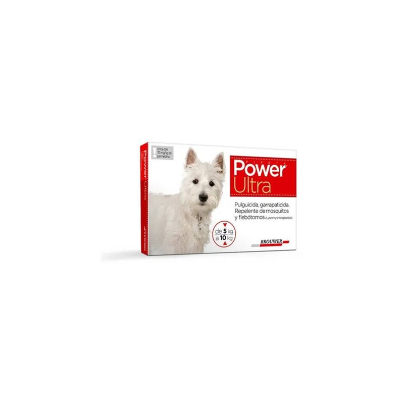 GENERICO - Power Ultra 5 a 10kg pipeta perros pulgas y garrapatas
