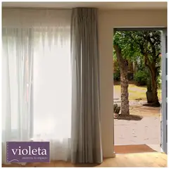 GENERICO - Cortina de Lino Delphina Gris, 1 paño de 100 x 240 cm.