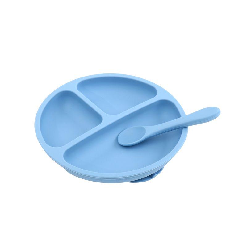 PUMUCKI - Set De Plato y Cuchara Celeste Para Bebé Pumucki