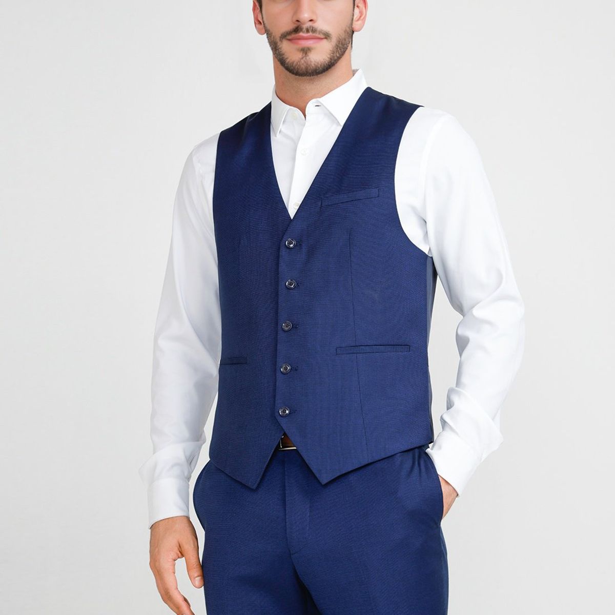 PERRY ELLIS - Gilet Formal Hombre Azul Medio