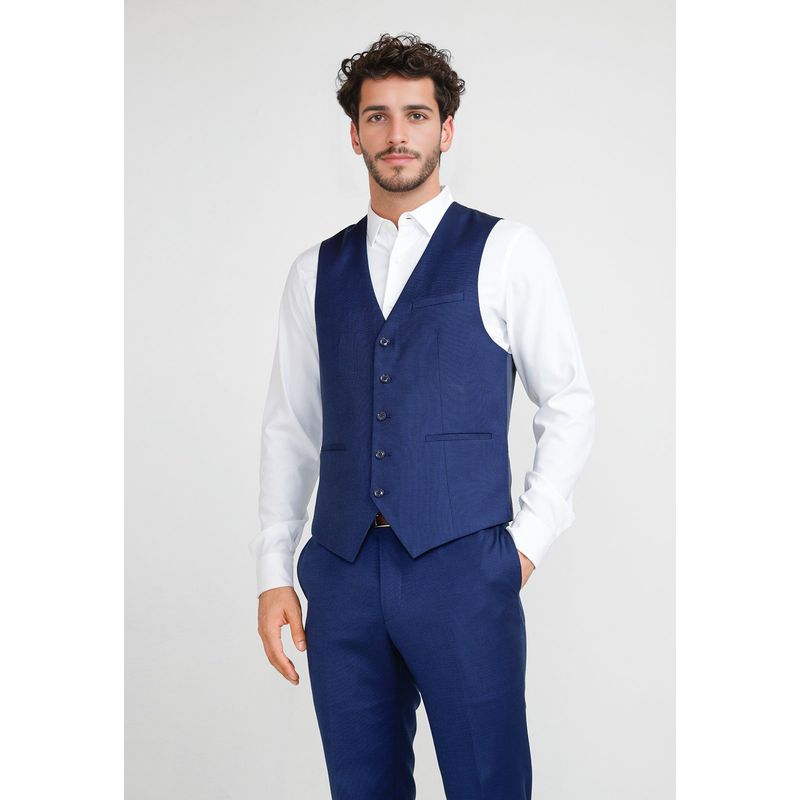 PERRY ELLIS - Gilet Formal Hombre Azul Medio