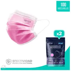 DEYSA CARE - Mascarillas Triple Pliegue - 2 Env. Resellables – Rosado