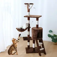 GENERICO - Rascador Torre Arbol Casa De Gato Terciopelo Juguete Cafe