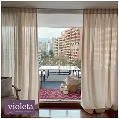 GENERICO - Cortina de Lino Liviano Beige, 1 paño de 100 x 240 cm.