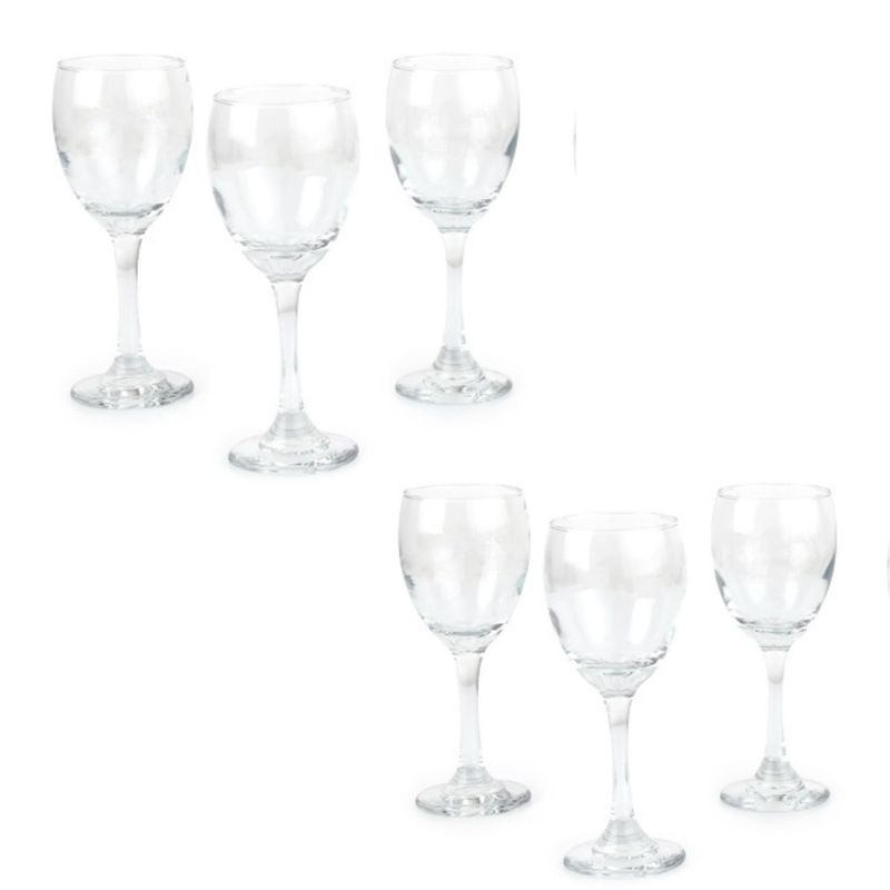 CRISTAR - Set 6 Copas Vidrio Vinotinto Versalles 300ml Cristar