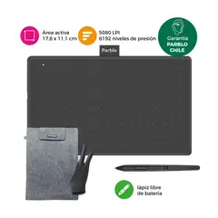 PARBLO - Tableta Gráfica Digitalizadora Ninos N7 Black Funda y Guante