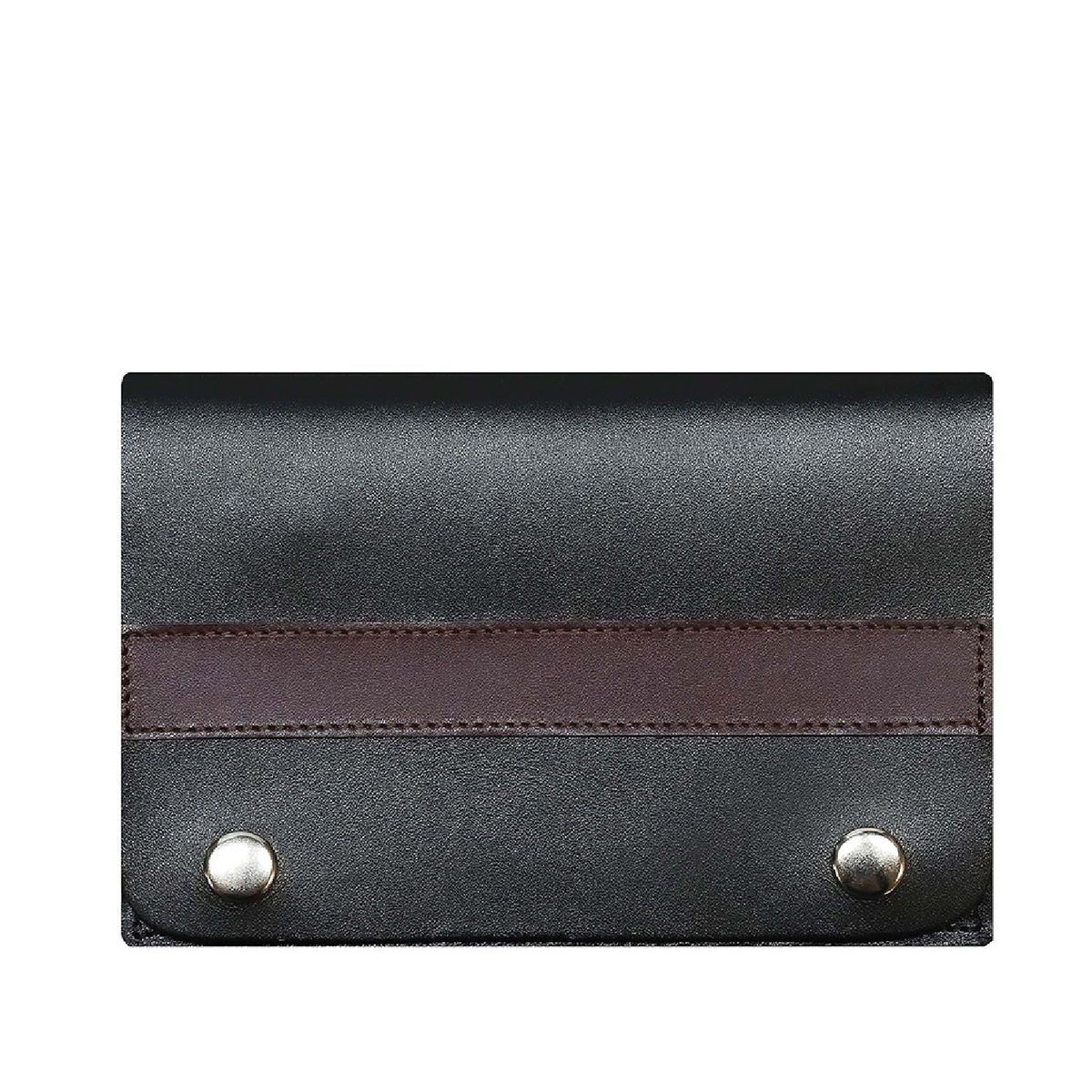 CRAFTMEN - Tabaquera cuero genuino negro burdeo Craftmen