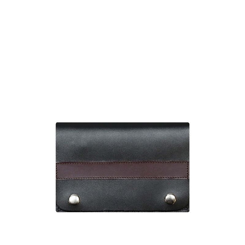CRAFTMEN - Tabaquera cuero genuino negro burdeo Craftmen