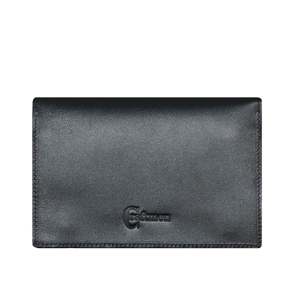 CRAFTMEN - Tabaquera cuero genuino negro burdeo Craftmen