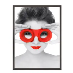 GENERICO - Cuadro Decorativo Medidas 30x40 cm Blanco y Rojo