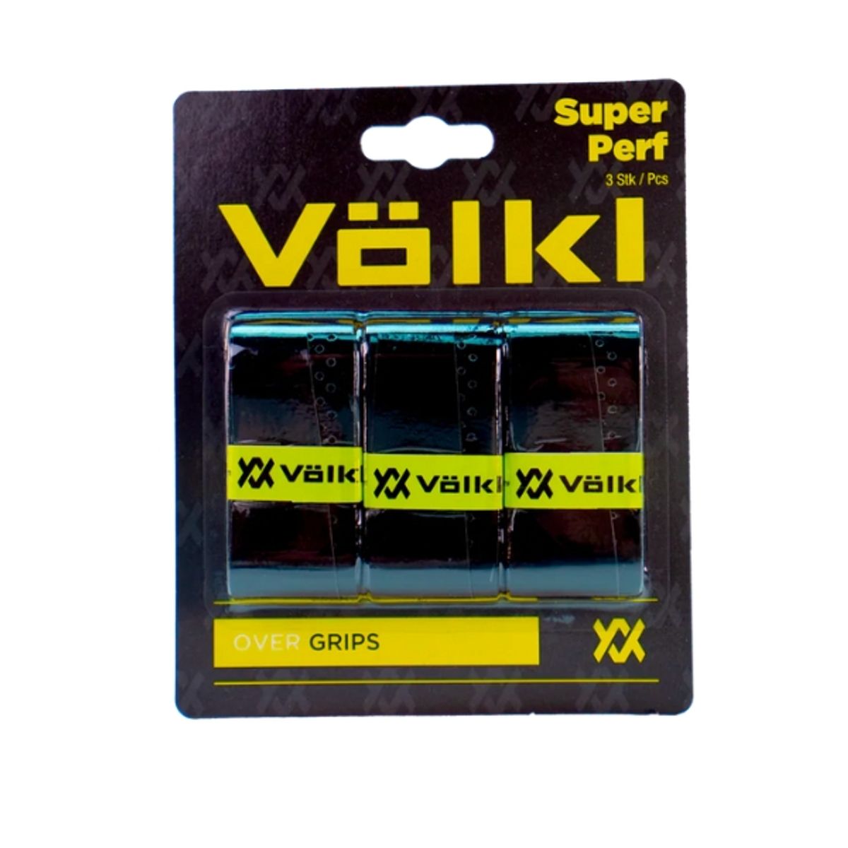 VOLKL - Overgrip Super Perf Völkl Negro para Tenis 3 unidades