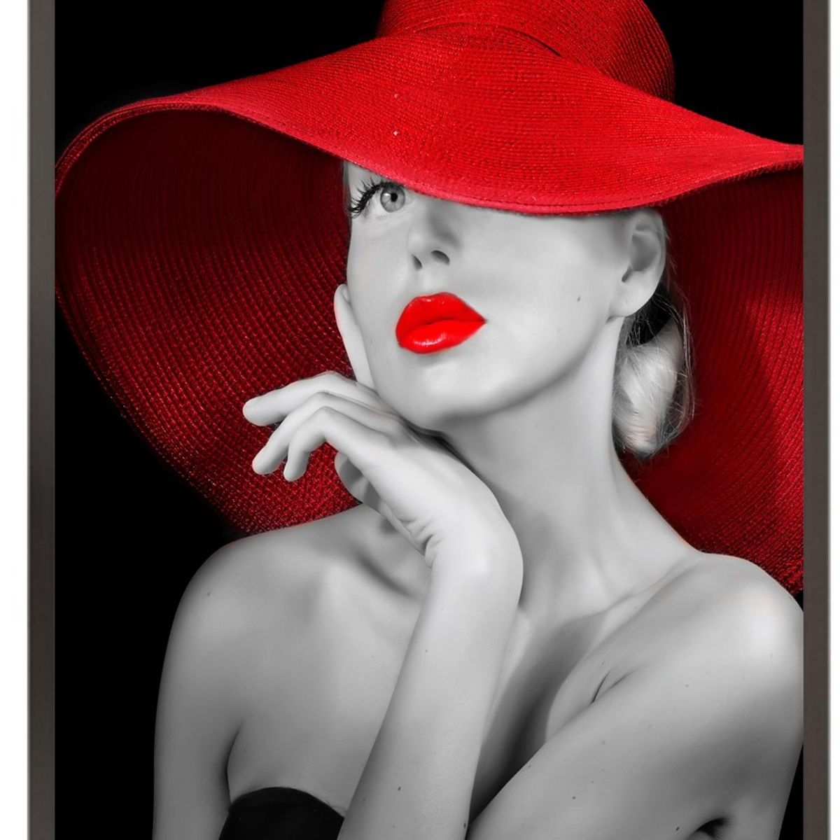 GENERICO - Cuadro Decorativo Blanco y Rojo Medidas 30x40 cm