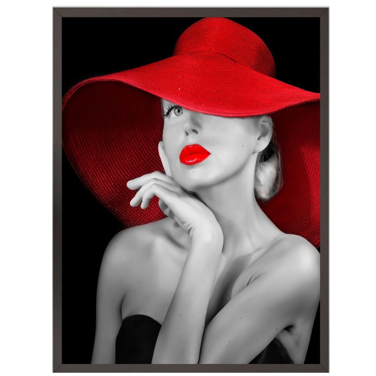 GENERICO - Cuadro Decorativo Blanco y Rojo Medidas 30x40 cm