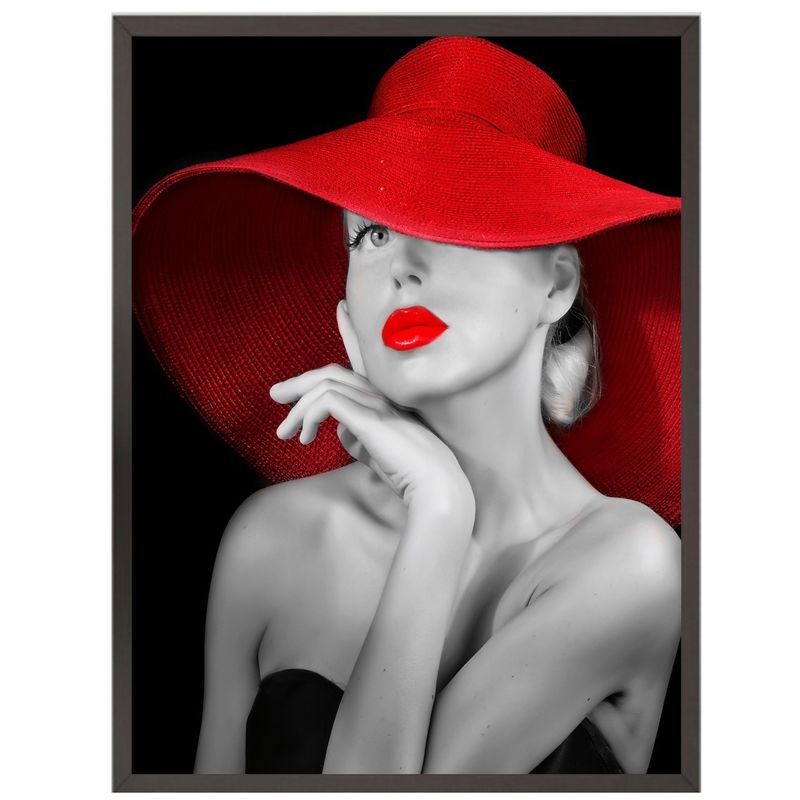 GENERICO - Cuadro Decorativo Blanco y Rojo Medidas 30x40 cm