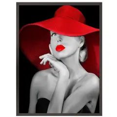 GENERICO - Cuadro Decorativo Blanco y Rojo Medidas 30x40 cm