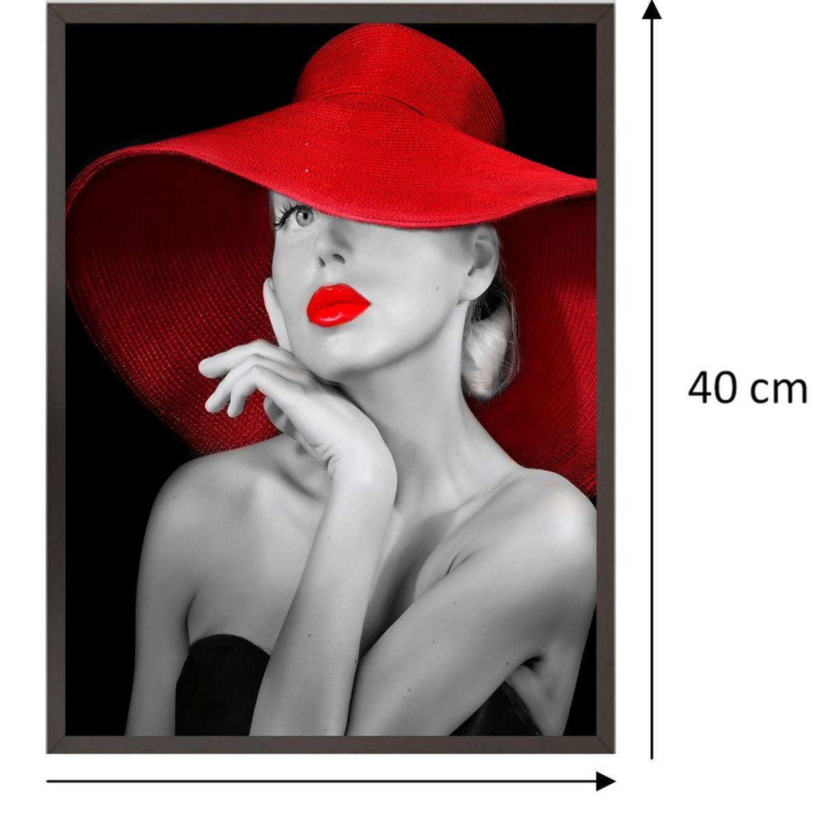 GENERICO - Cuadro Decorativo Blanco y Rojo Medidas 30x40 cm