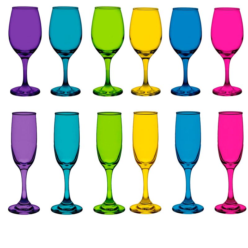 CRISTAR - Set 6 Copa Vino + 6 Copas Champaña Rioja Full Color