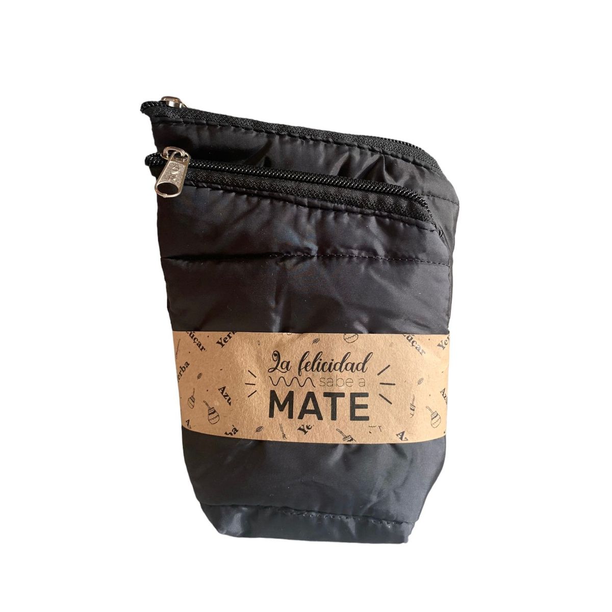 GENERICO - Set De Mate Yerbera Y Azucarera o Porta Mate - Tela Flex NEGRO