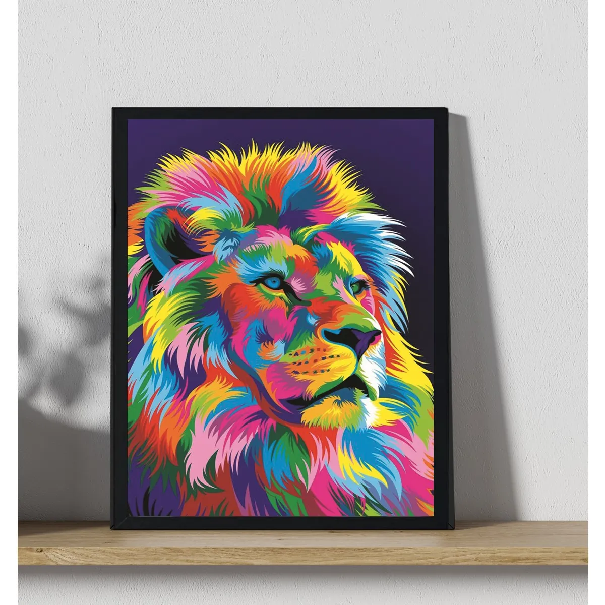 GENERICO - Cuadro Decorativo Figura de León Medidas 30x40 cm