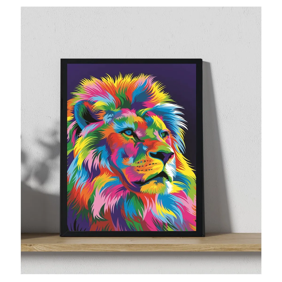 GENERICO - Cuadro Decorativo Figura de León Medidas 30x40 cm