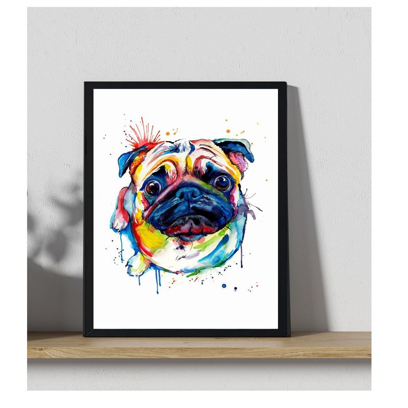 GENERICO - Cuadro Decotarivo Figura Perro Pug Medidas 30x40 cm