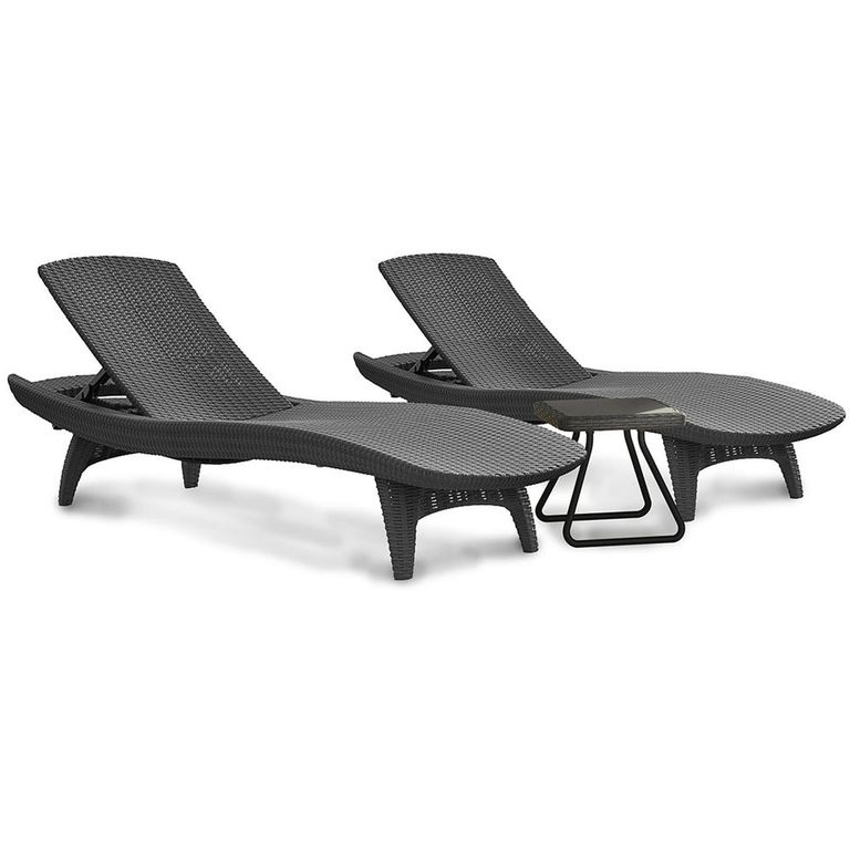 Juego De Reposeras Y Mesa Gris Pacific Sun - Gris