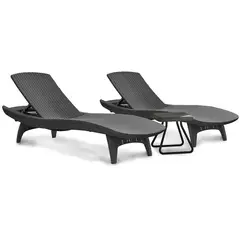KETER - Juego De Reposeras Y Mesa Gris Pacific Sun - Gris
