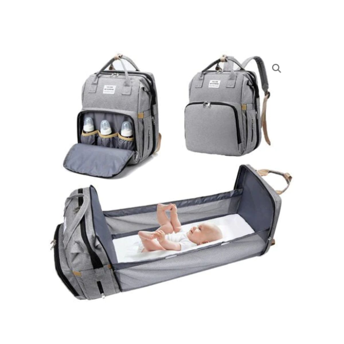 CRUSEC - Bolso Mochila Cuna Plegable Impermeable Multifuncional