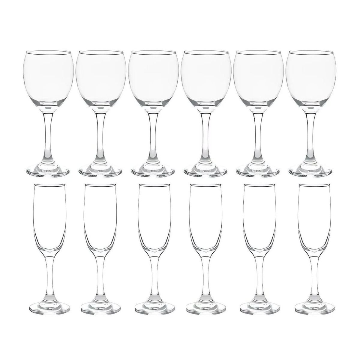 CRISTAR - Set 6 Copas Vino + 6 Copas Champaña Versalles Cristar