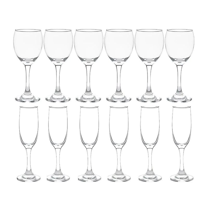 CRISTAR - Set 6 Copas Vino + 6 Copas Champaña Versalles Cristar