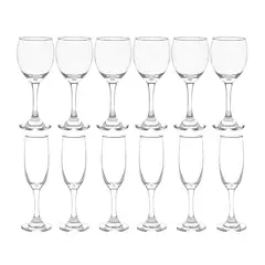 CRISTAR - Set 6 Copas Vino + 6 Copas Champaña Versalles