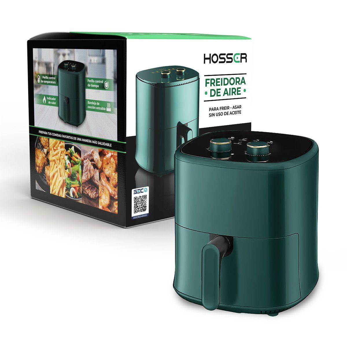 KASSER - Freidora de Aire Hosser Air Fryer XL 6L Cocina Sin Aceite