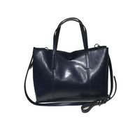 Cartera Cuero Mujer Azul Marino