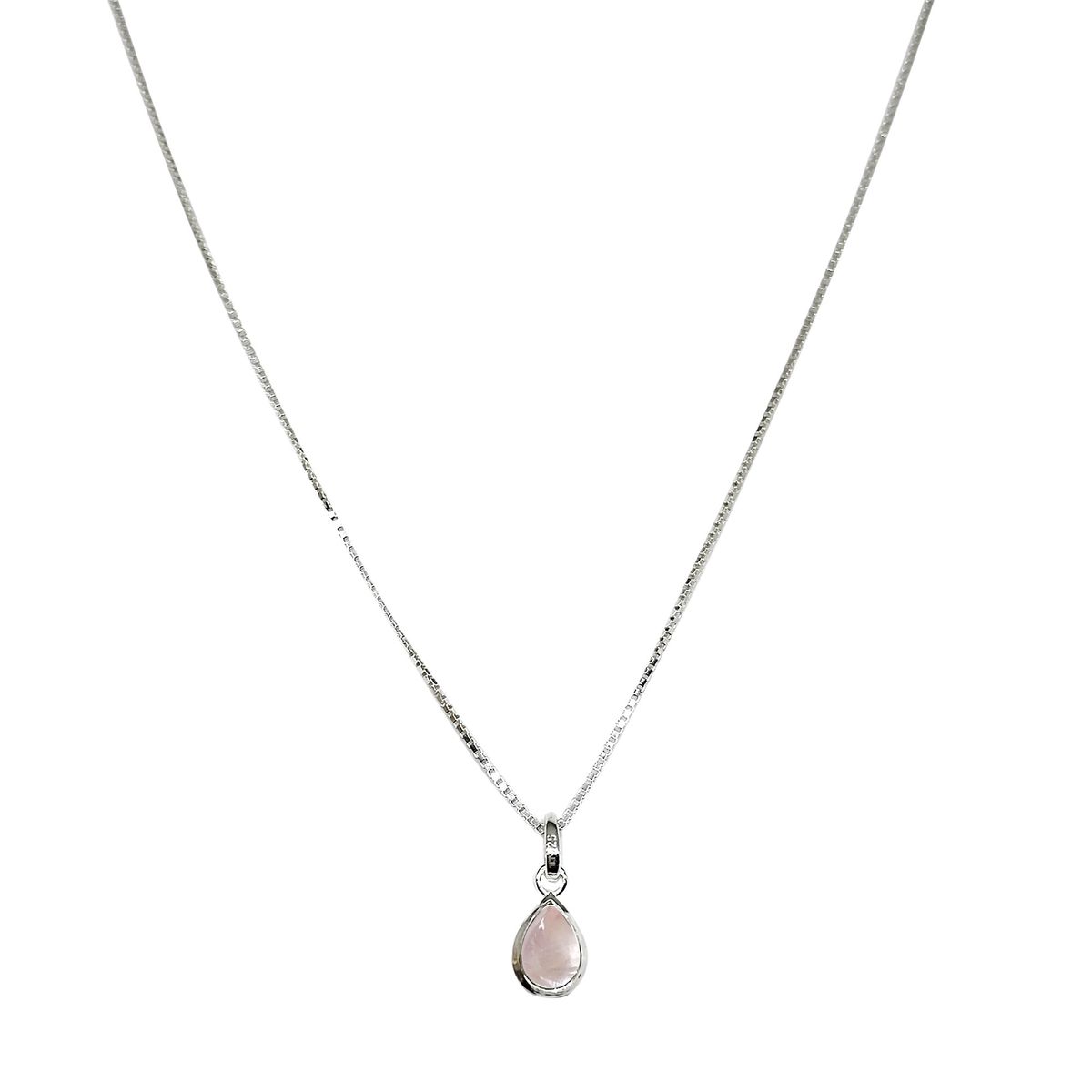 COGGIOLA - Collar Meena Gota Cuarzo Rosa Plata Fina 925