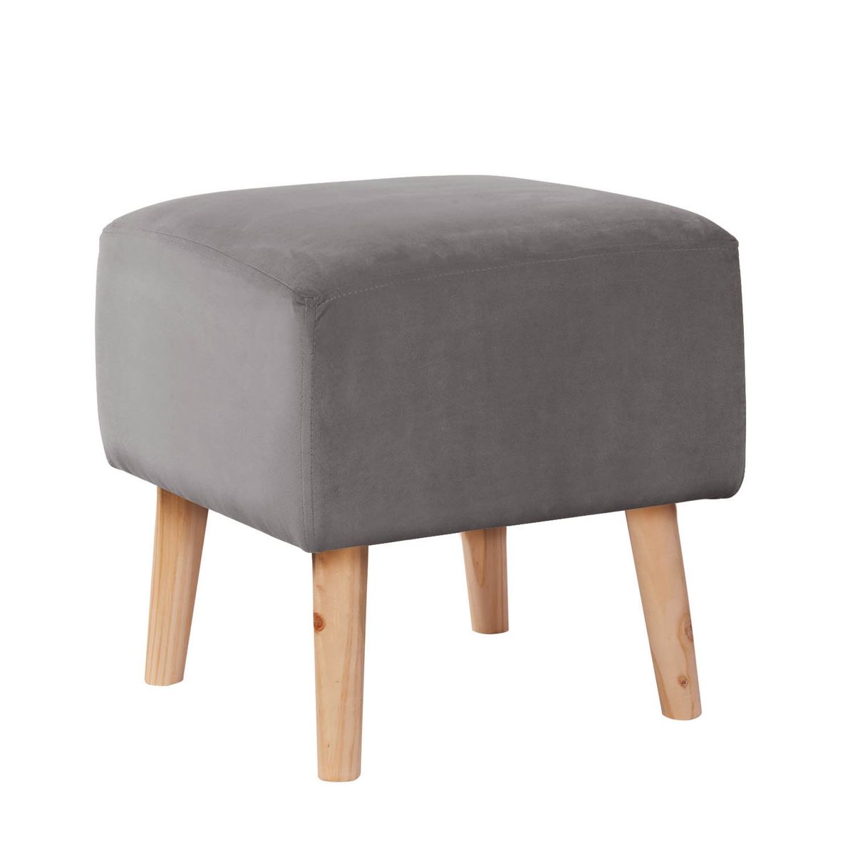 LATAM HOME - Pouf Burdeos Tela Velvet Gris