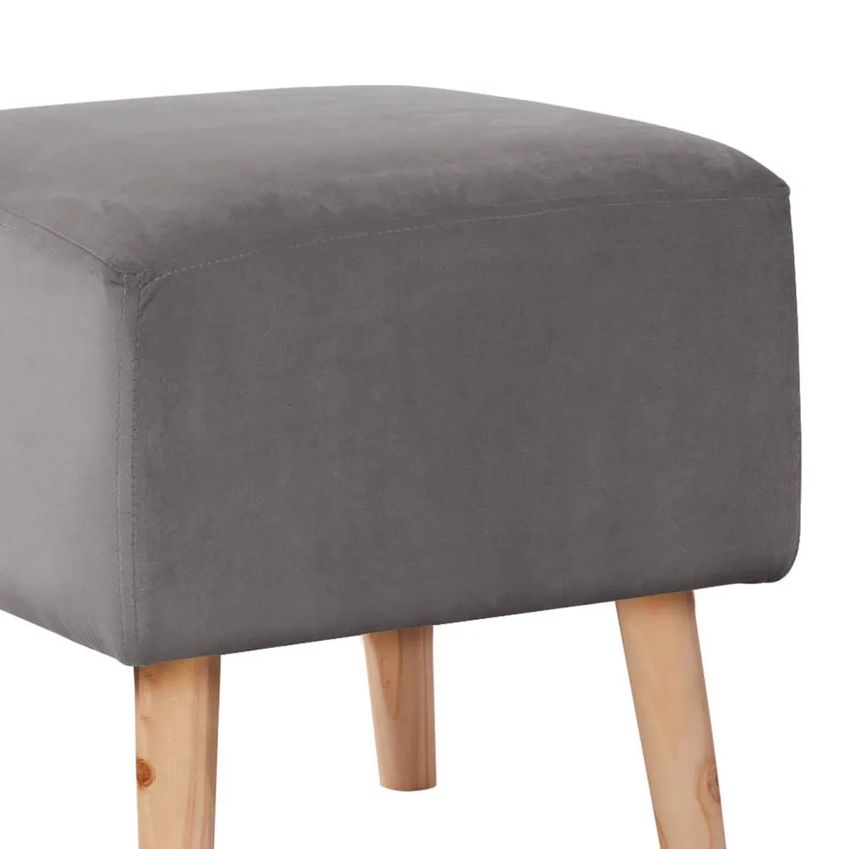LATAM HOME - Pouf Burdeos Tela Velvet Gris