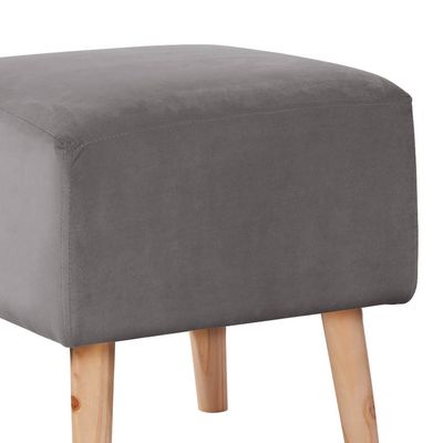 Imagen 2 del producto Pouf Burdeos Tela Velvet Gris