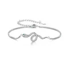 GENERICO - Pulsera serpiente snake plata 925 mujer