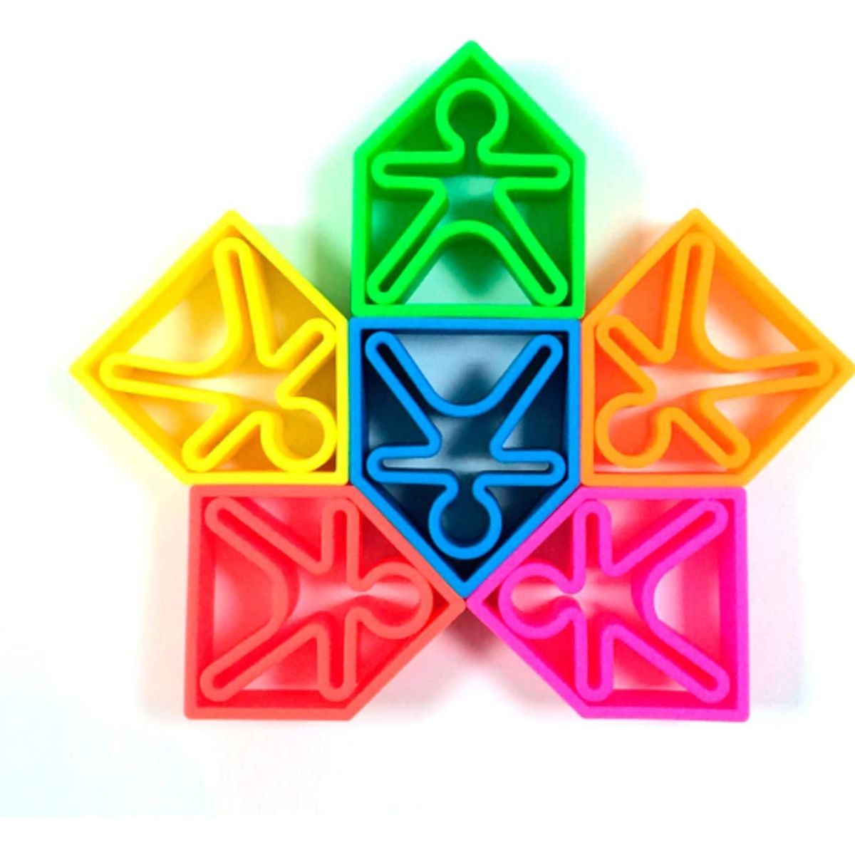 DENA - Set De 6 Personas Y 6 Casas De Colores Dëna
