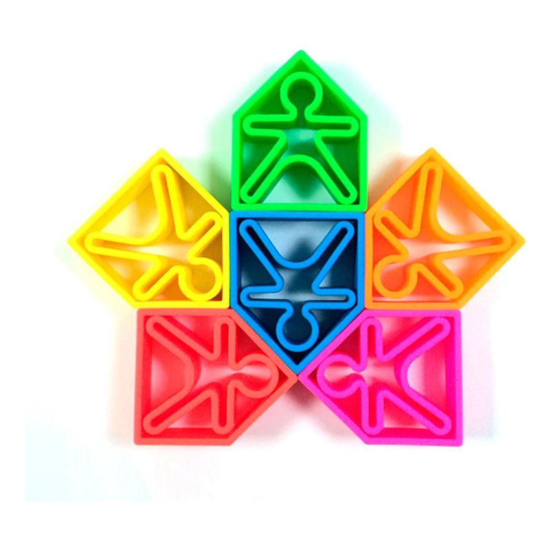 DENA - Set De 6 Personas Y 6 Casas De Colores Dëna