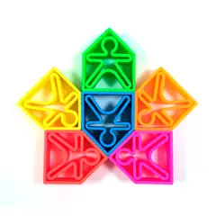 DENA - Set De 6 Personas Y 6 Casas De Colores Dëna