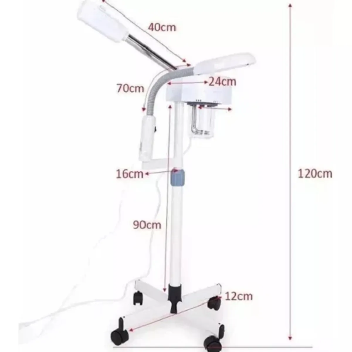 GENERICO - Vaporizador Ozono Facial 2 En 1 Con Lupa Led.