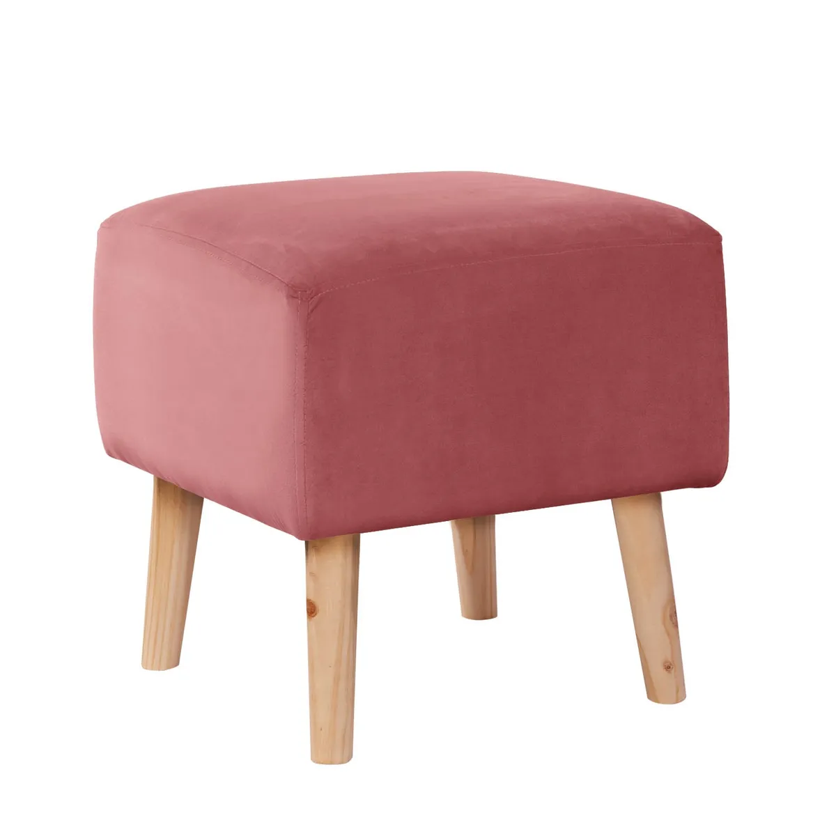 LATAM HOME - Pouf Burdeos Tela Velvet Palo Rosa