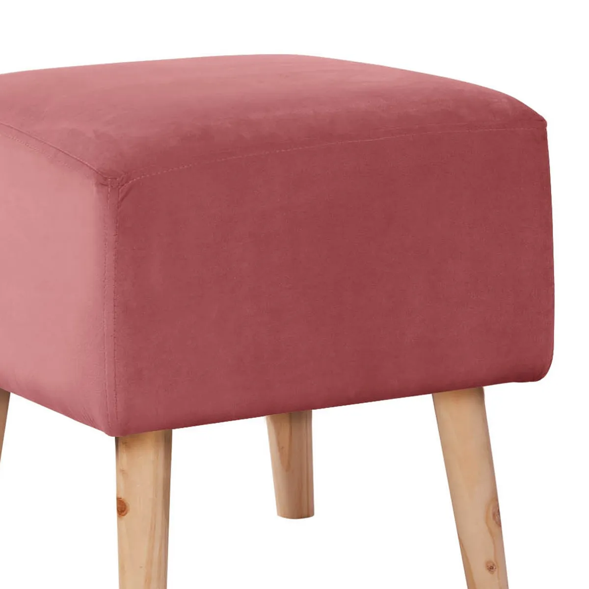 LATAM HOME - Pouf Burdeos Tela Velvet Palo Rosa